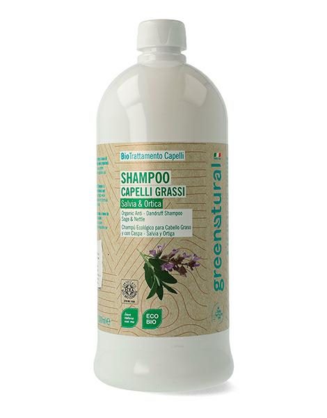 Shampoo Capelli Grassi e con Forfora Salvia & Ortica 1L